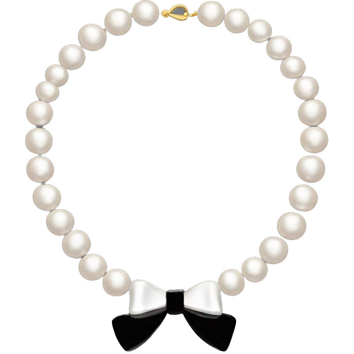 Pearl necklace black bow emoji