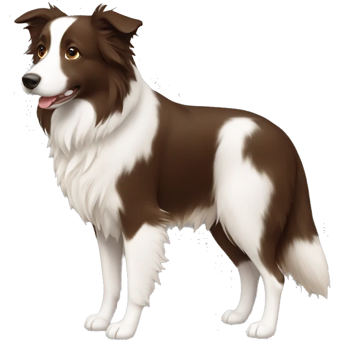 Brown and white border collie  emoji