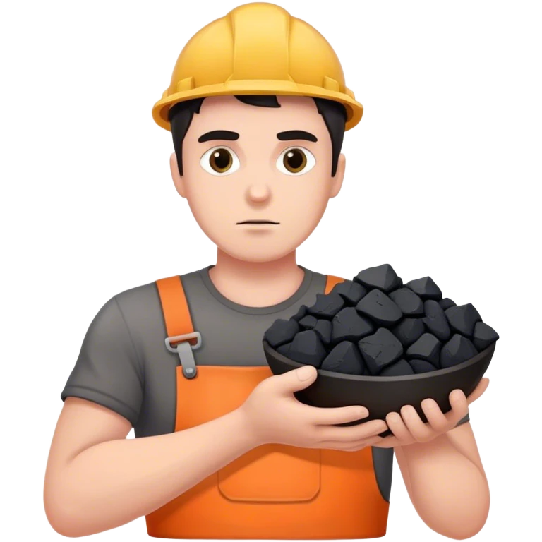 Trump holds coal in his hands photorealistic serious emoji