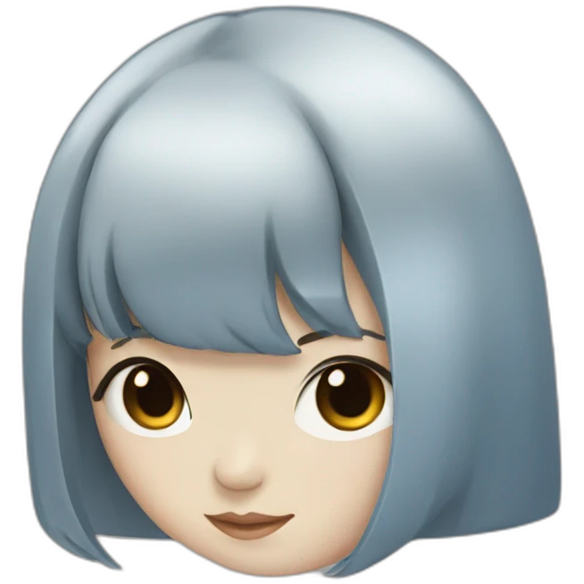 japanese girl with blue eyes and long black hair emoji