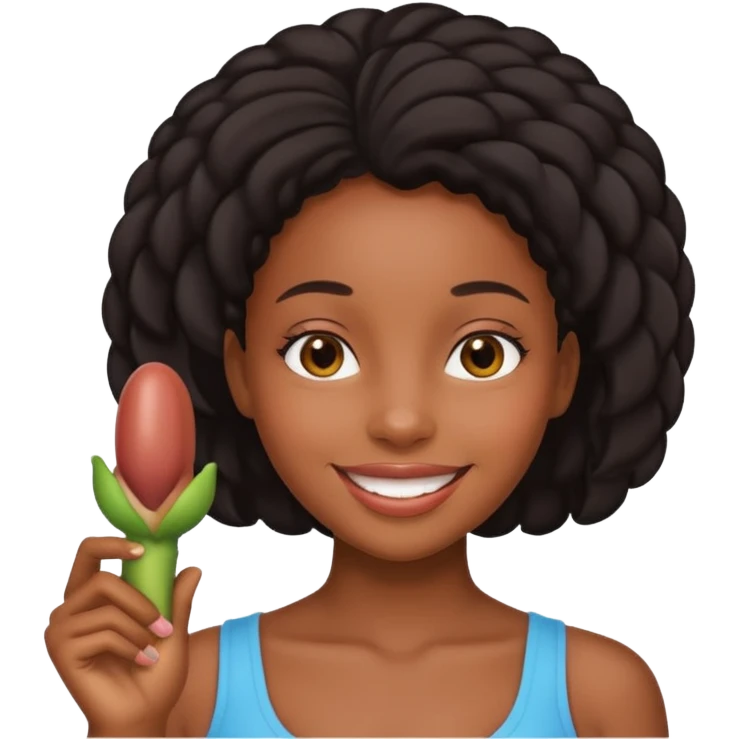Black naked girl with penis emoji
