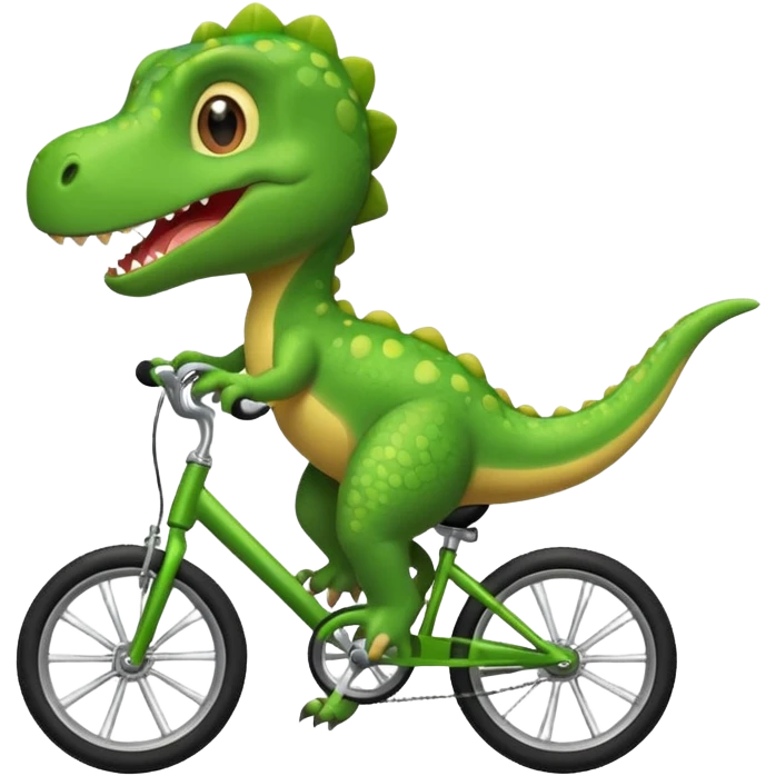 Baby dinosaur riding a bike  emoji