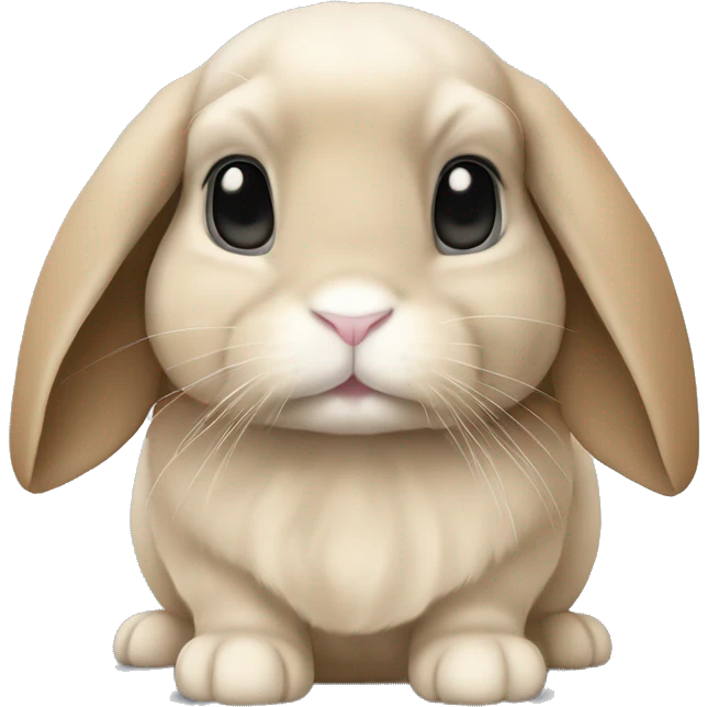 tan holland lop rabbit with grey eyes  emoji