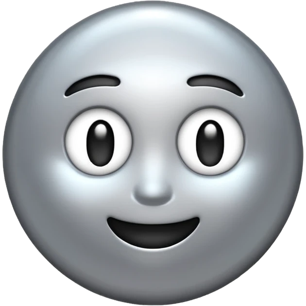 Silver chrome sparkle emoji, iOS emoji style, minimal shape, glossy metallic shine, clean background, smooth lighting emoji