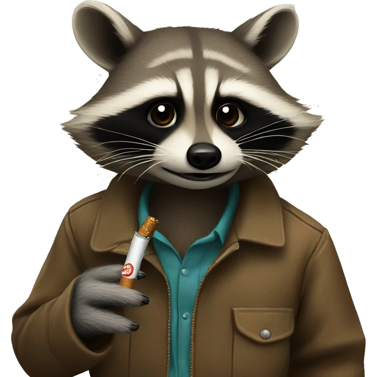 Raccoon smoking a cigarette emoji