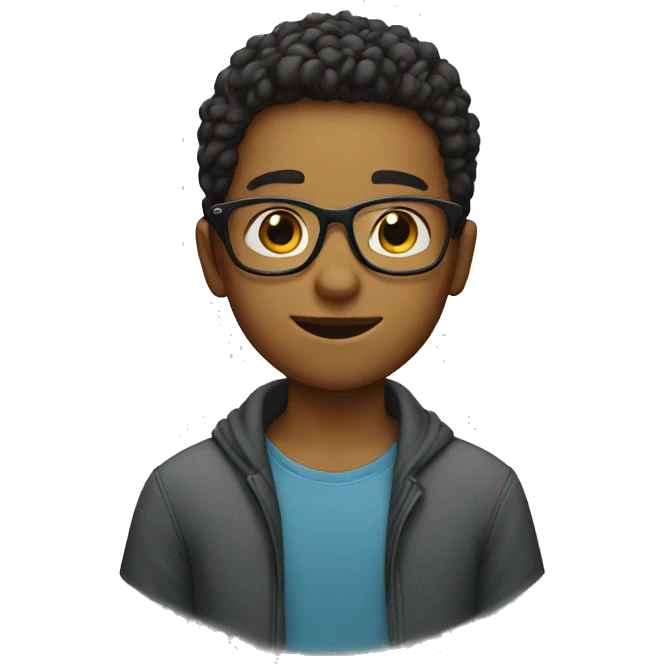 A boy with a glasses emoji