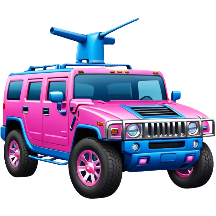 Blue and pink hummer car emoji