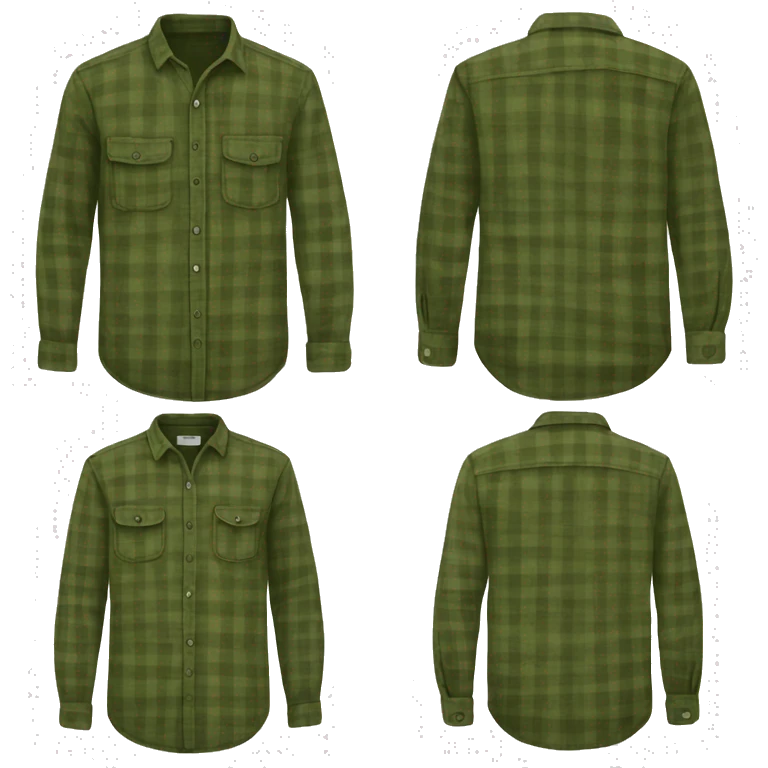 Olive green flannel shirt emoji