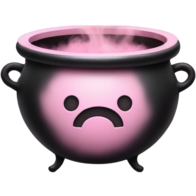 Light pink cauldron with black smoke emoji