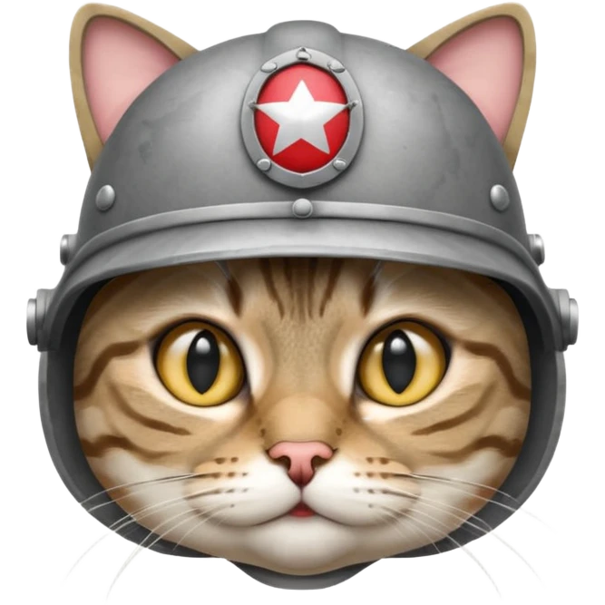 Cat with military helmet emoji
