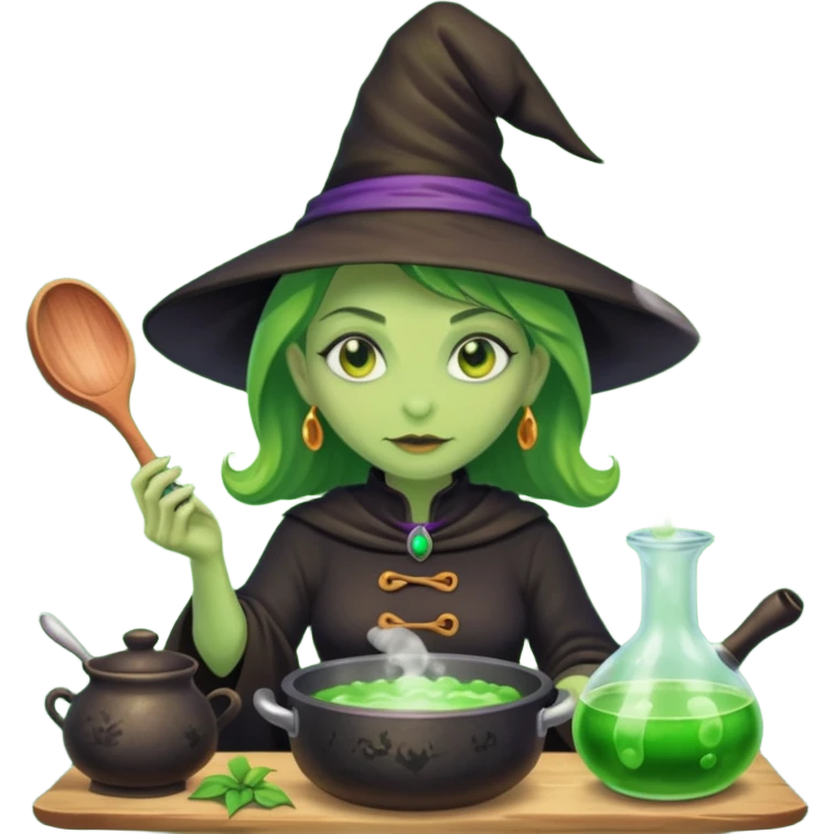 green witch cooking potion emoji