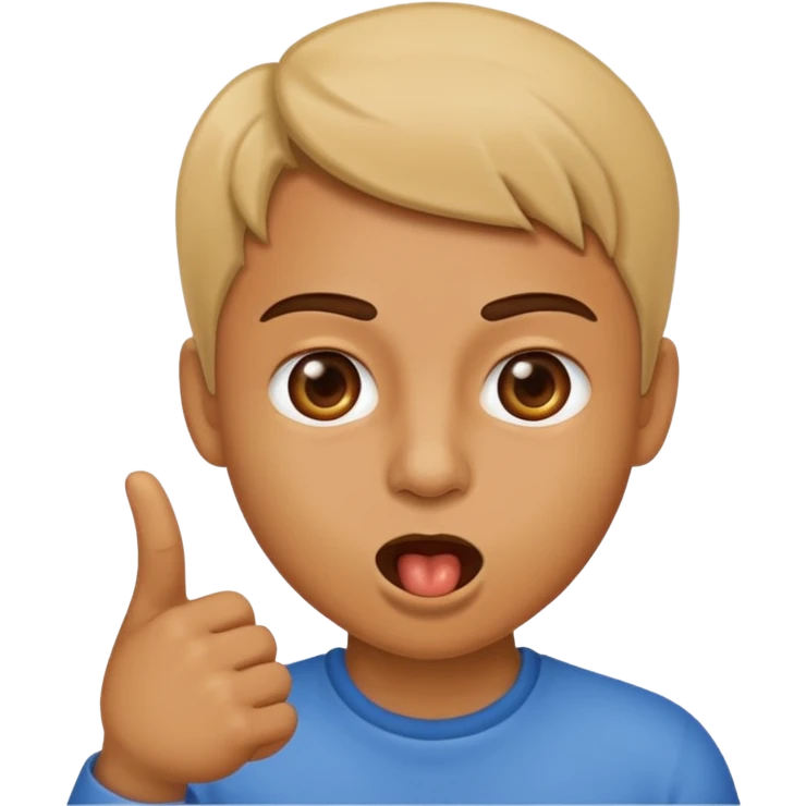 pointing in mouth  emoji