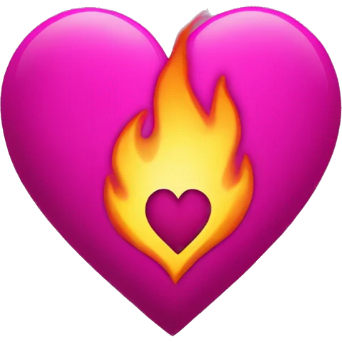 Magenta heart on fire emoji