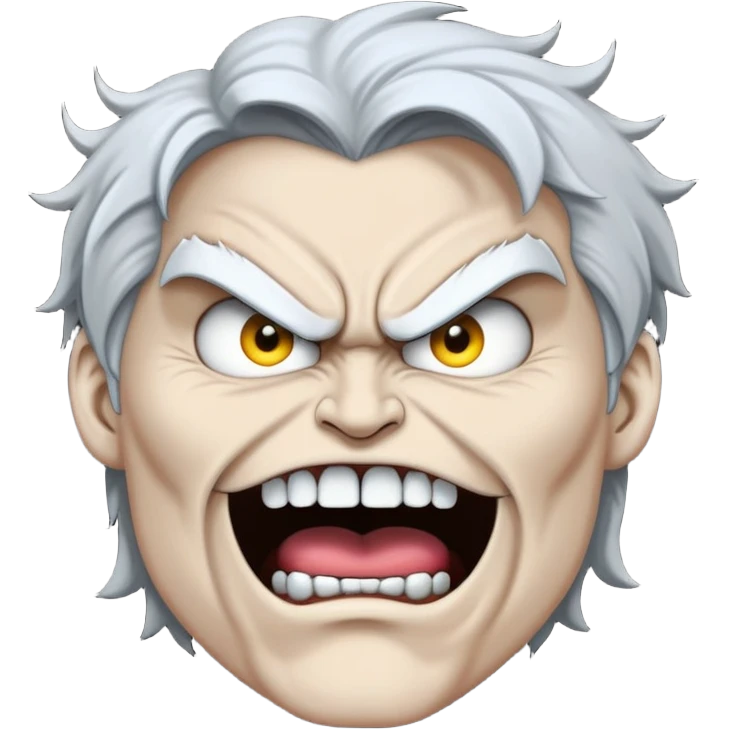 Scribbly super idol drawing with super idol having a monster angry face but the mouth is so scribbly that you can only see 2 of his upper teeth and the background is pitch black and super idol is a grayish white color emoji