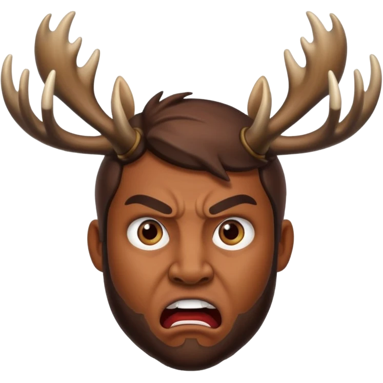 angry face with moose antlers emoji