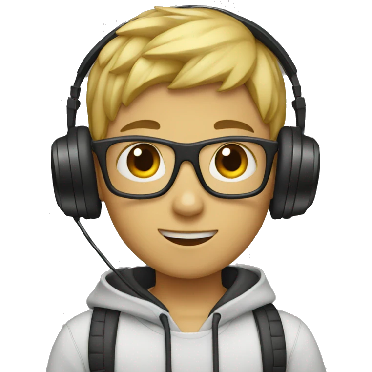 Boy with headphone or mic emoji