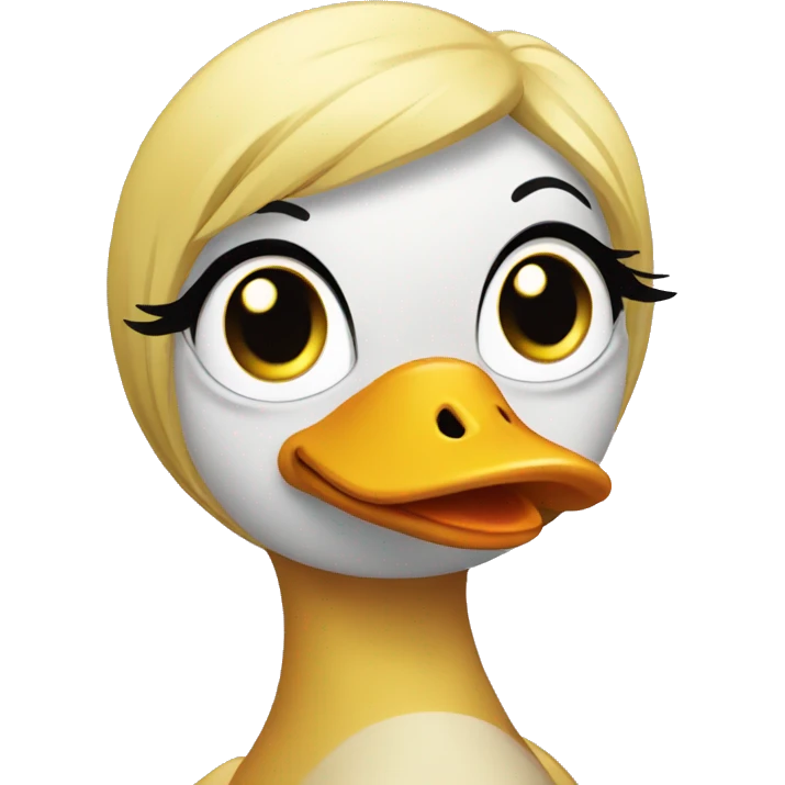 Female duck with lashes  emoji