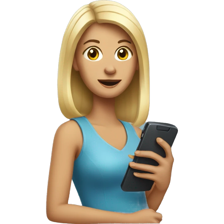 woman with a mobile phone in her hand emoji