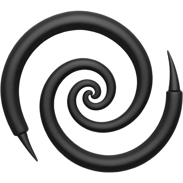 Triple arm spiral, black and white, symbol emoji