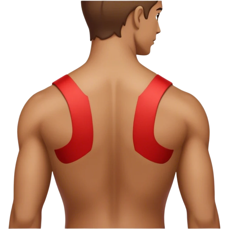 back of regular person with a highlighted Red Latissimus dorsi emoji