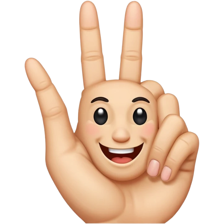 Middle finger with a funny face emoji