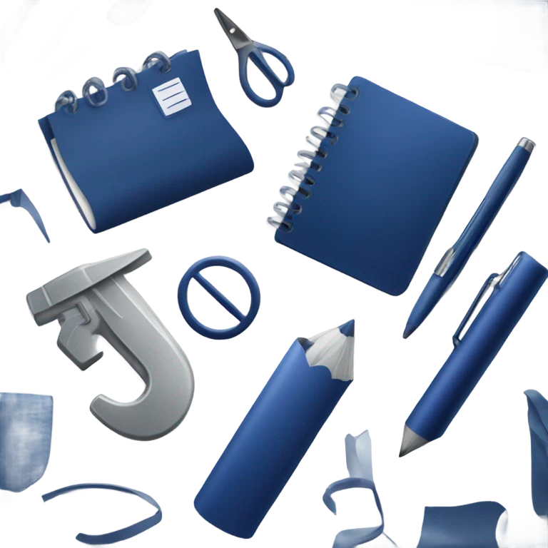 Dark blue office and business things emoji