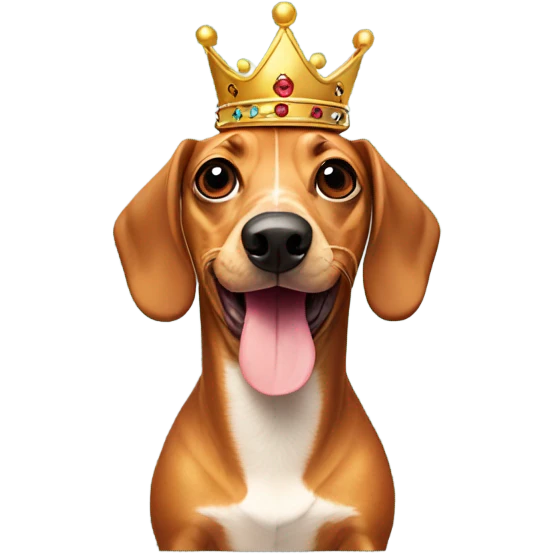 Weiner dog with crown  emoji