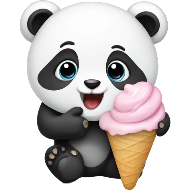 Panda eating ice cream emoji