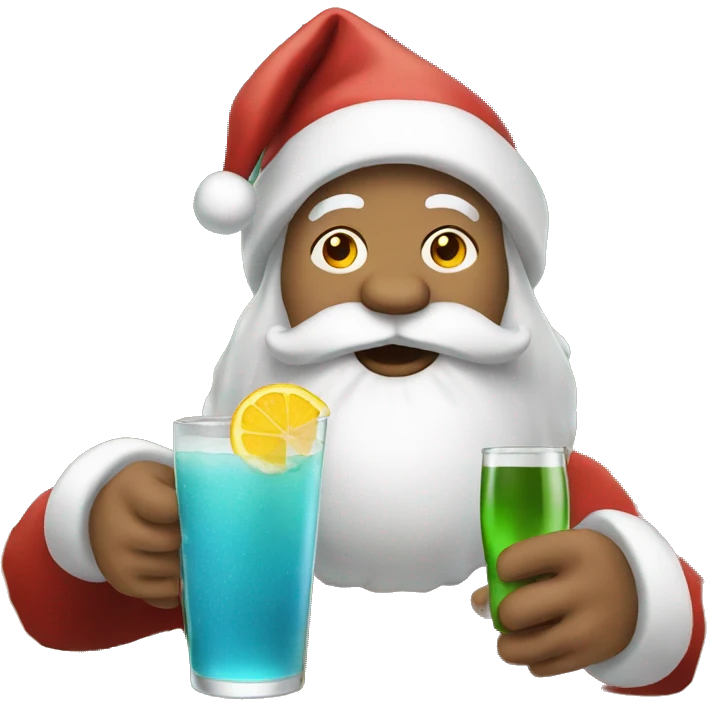 Santa with a drink emoji