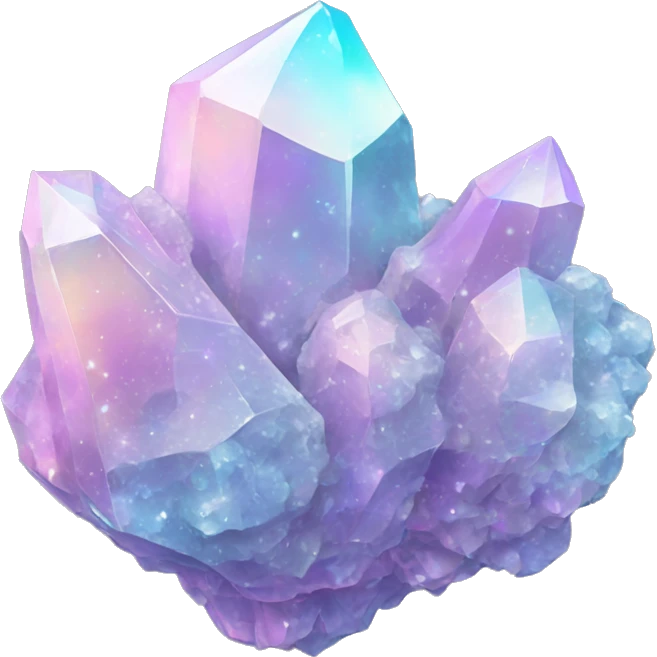 Pastel iridescent nebula crystal cluster multiple long crystals  emoji