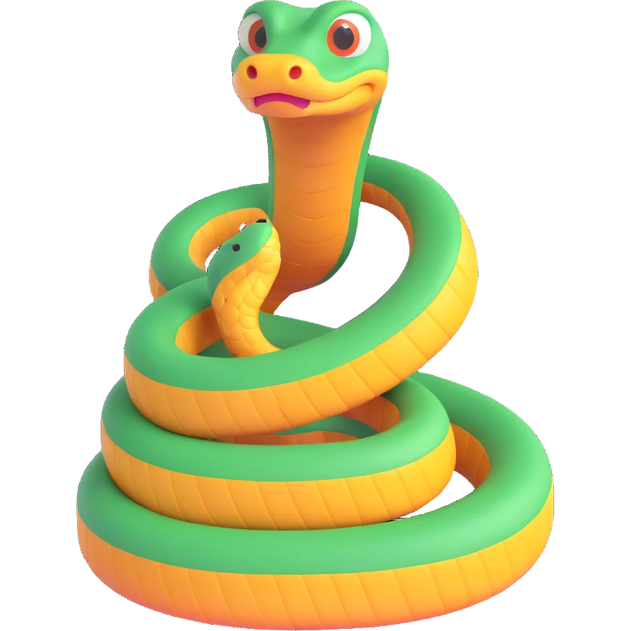 python regius detailed realistic,, full image flat  side profile front facing full  design in 3d soft l centered composition 
cartoon style 140x140 pixels emoji