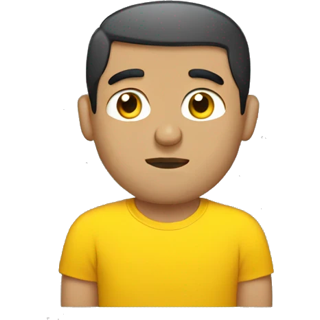 armenian man thinking in yellow Tshirt emoji