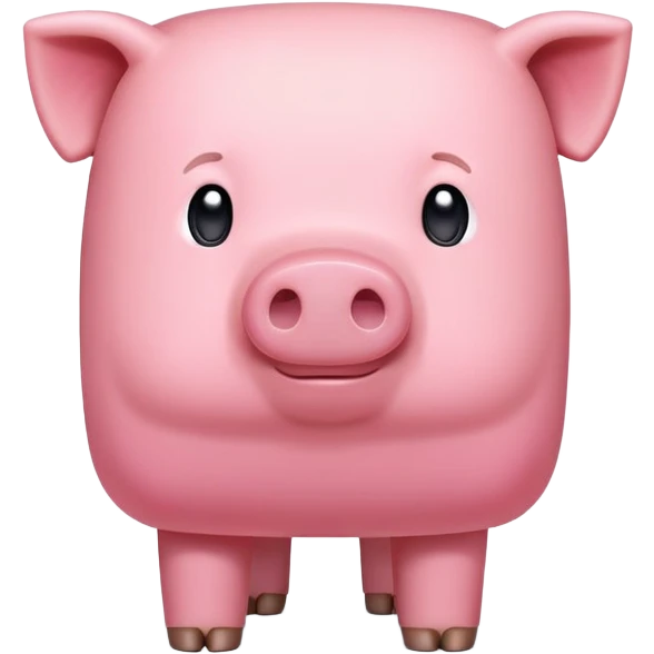 Minecraft pig, full body, pink blocky animal with square head and square body emoji