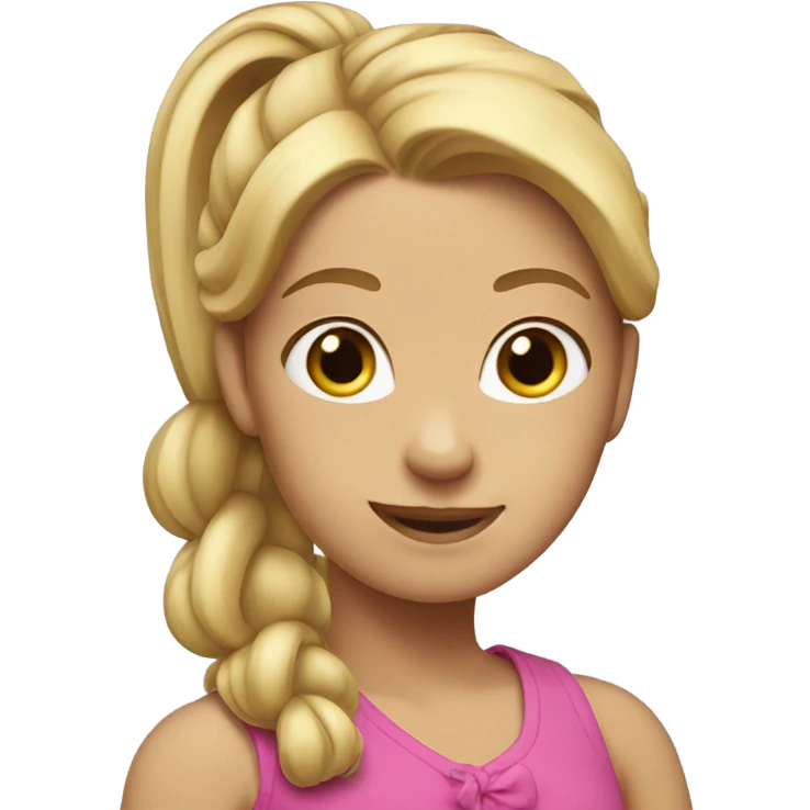 Girl whith blond hair and a pony emoji