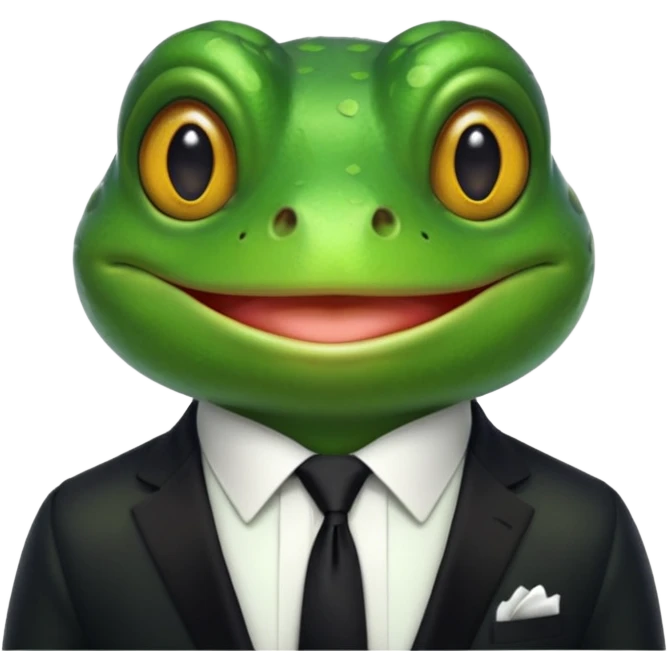 frog with tie emoji