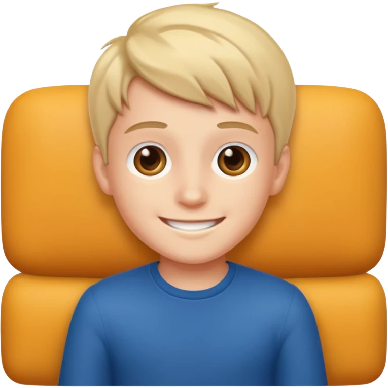 smiling boy on couch emoji