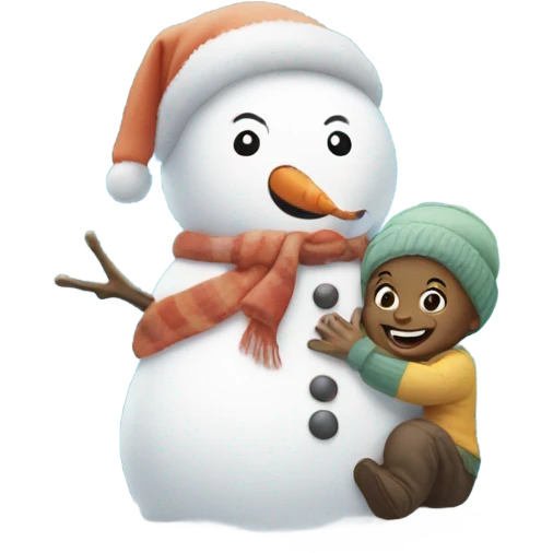 Baby with snowman emoji