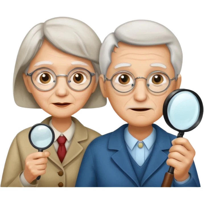 Explorer old woman Man with magnifying glass emoji