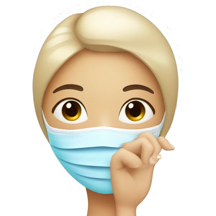 Lady with face mask spa beauty full face relaxing emoji