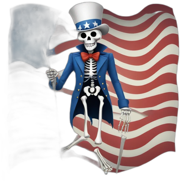 uncle sam as a skeleton with skeleton eagle emoji
