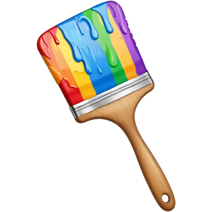 paint brush with raindow paint emoji