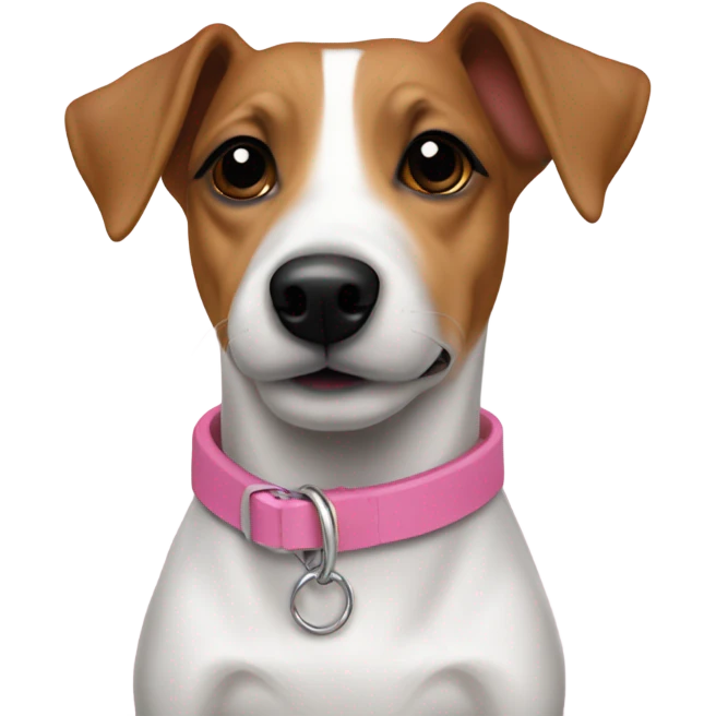 Pair Jack Russels pink collars emoji