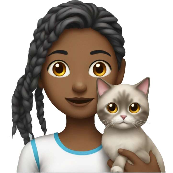 girl with ragdoll cat emoji