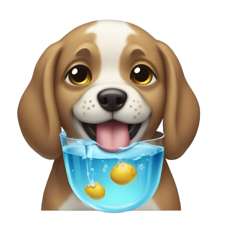 Perro bebiendo agua  emoji