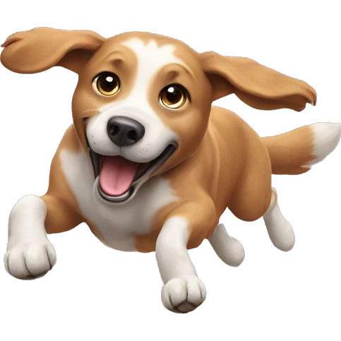 A dog jumping emoji
