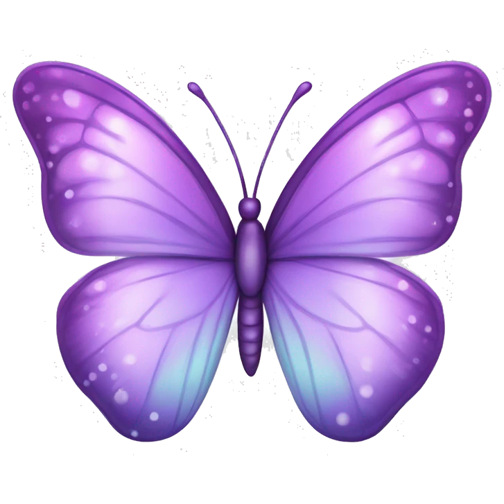 Sparkly glossy Pastel lilac-gradient butterfly emoji