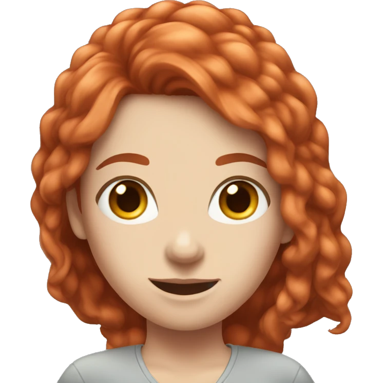 Adult female gamer with long red hair, blue eyes and freckles. emoji