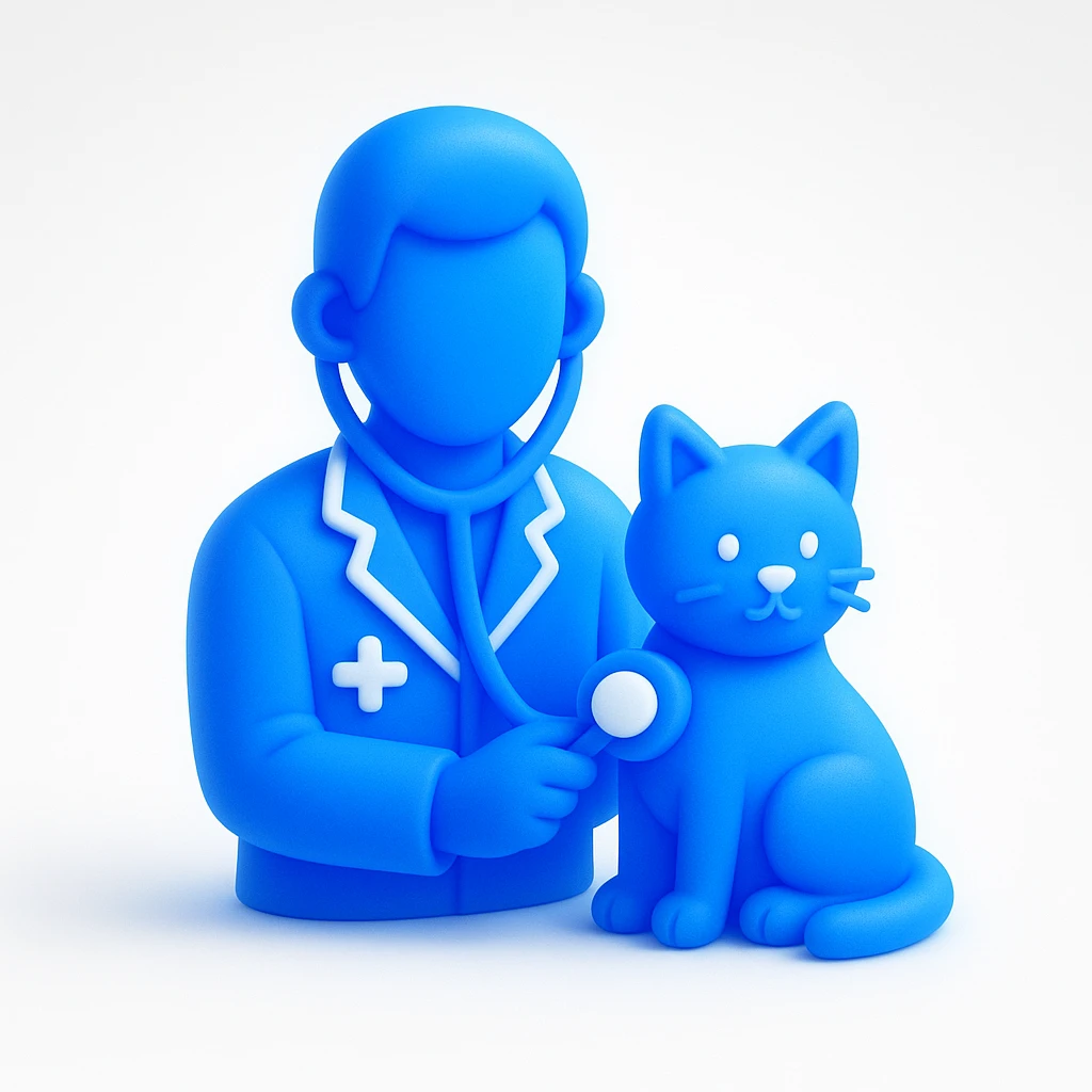 veterinarian examining a cat emoji