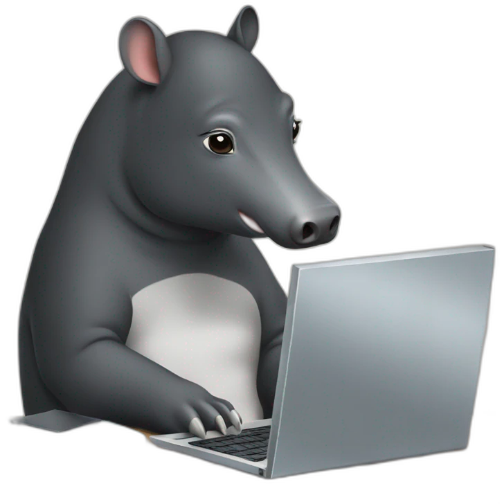 malayan tapir working on computer emoji