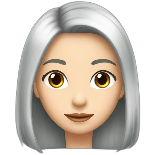 Fille avc les cheveux châtains lisses et arrivant aux épaules uaux yeux verts  emoji